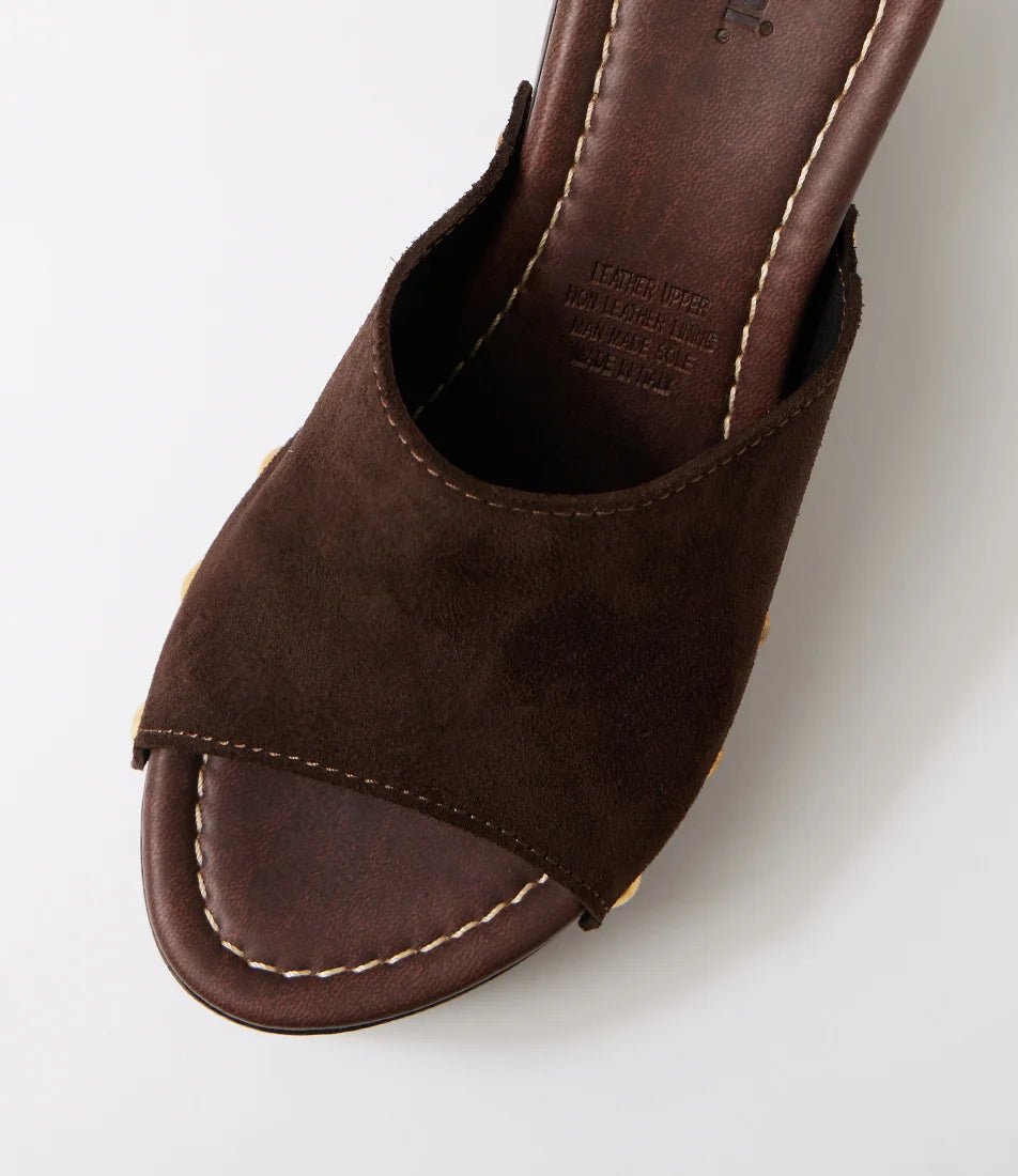 Jaida Dark Brown Suede Sandals