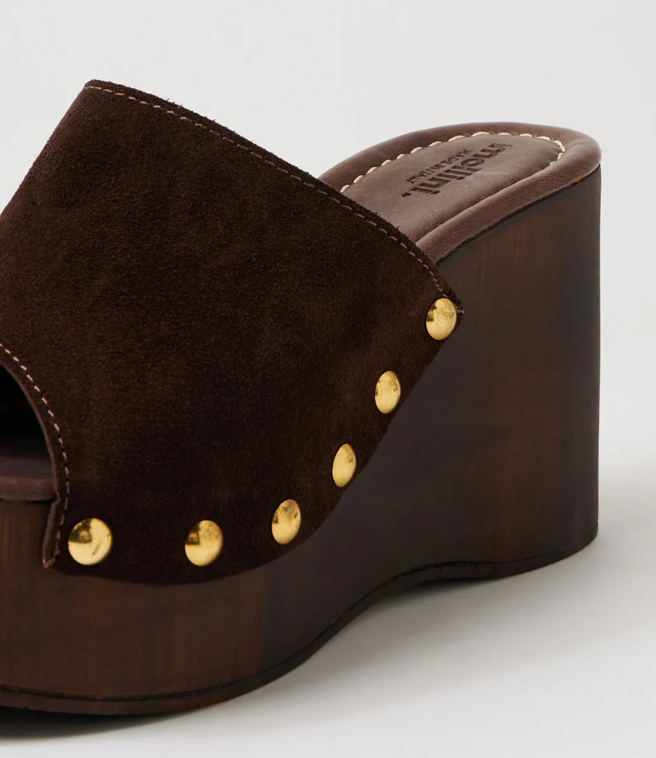 Jaida Dark Brown Suede Sandals
