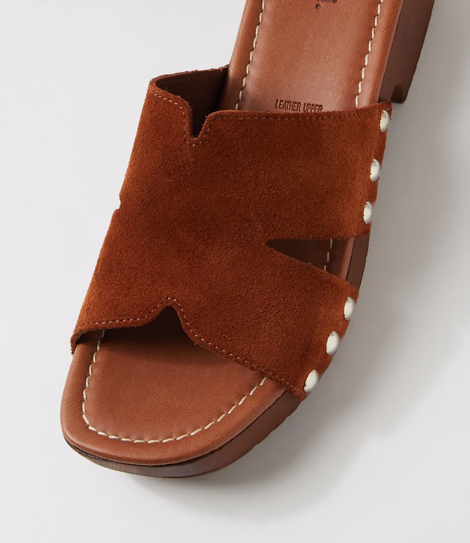 Cranberri Brown Suede Sandals