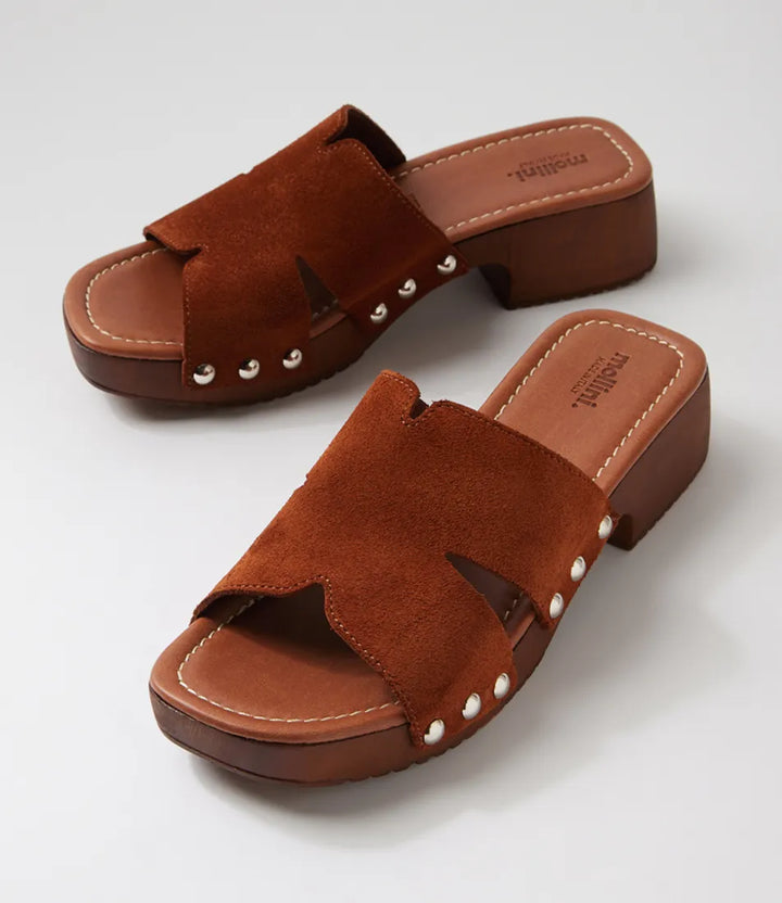 Cranberri Brown Suede Sandals