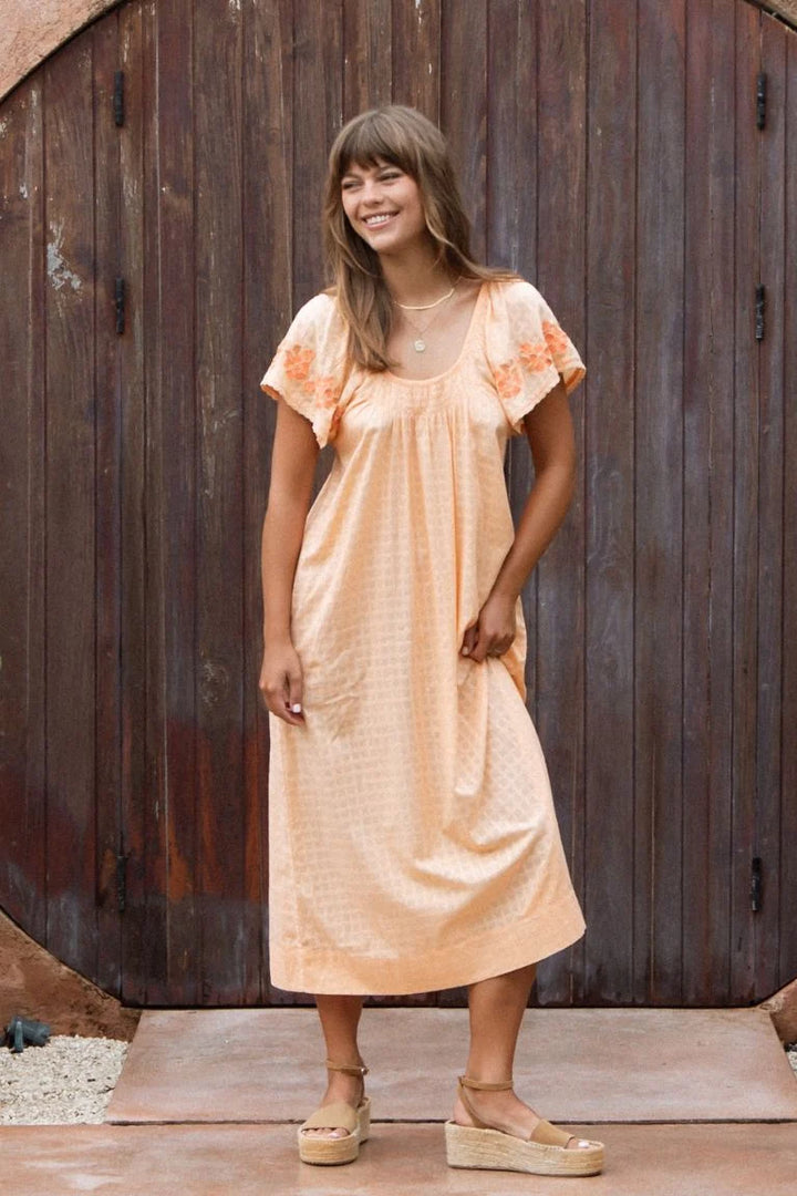 Betty Embroidered Midi Dress