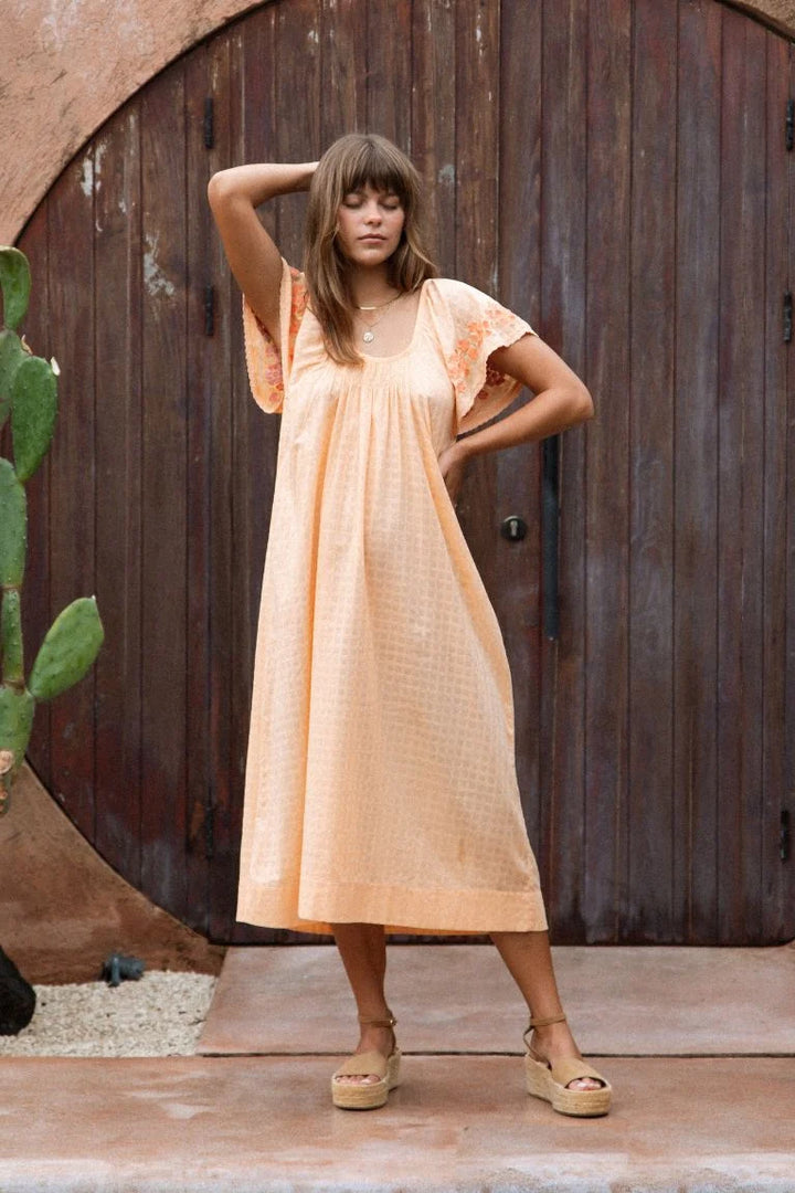 Betty Embroidered Midi Dress