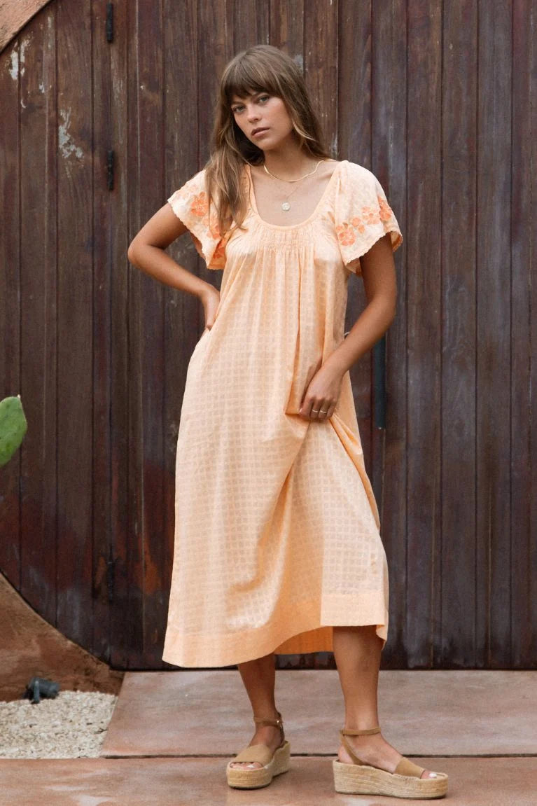 Betty Embroidered Midi Dress