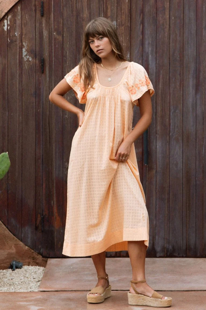 Betty Embroidered Midi Dress