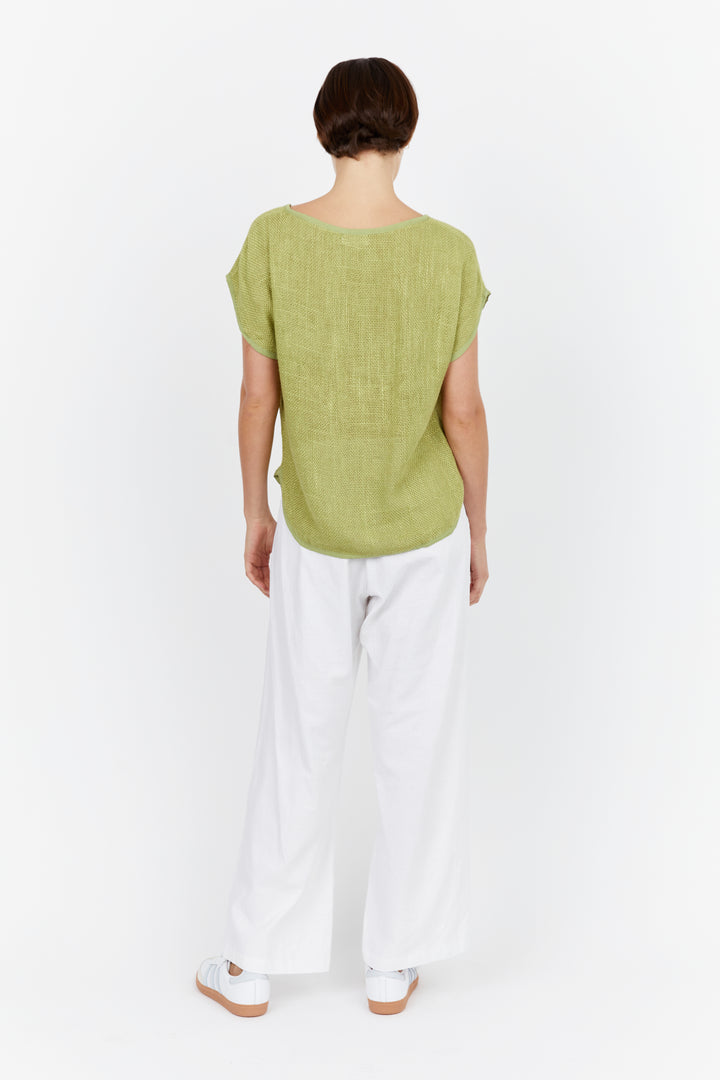 Cleo Hessian Top - Pistachio