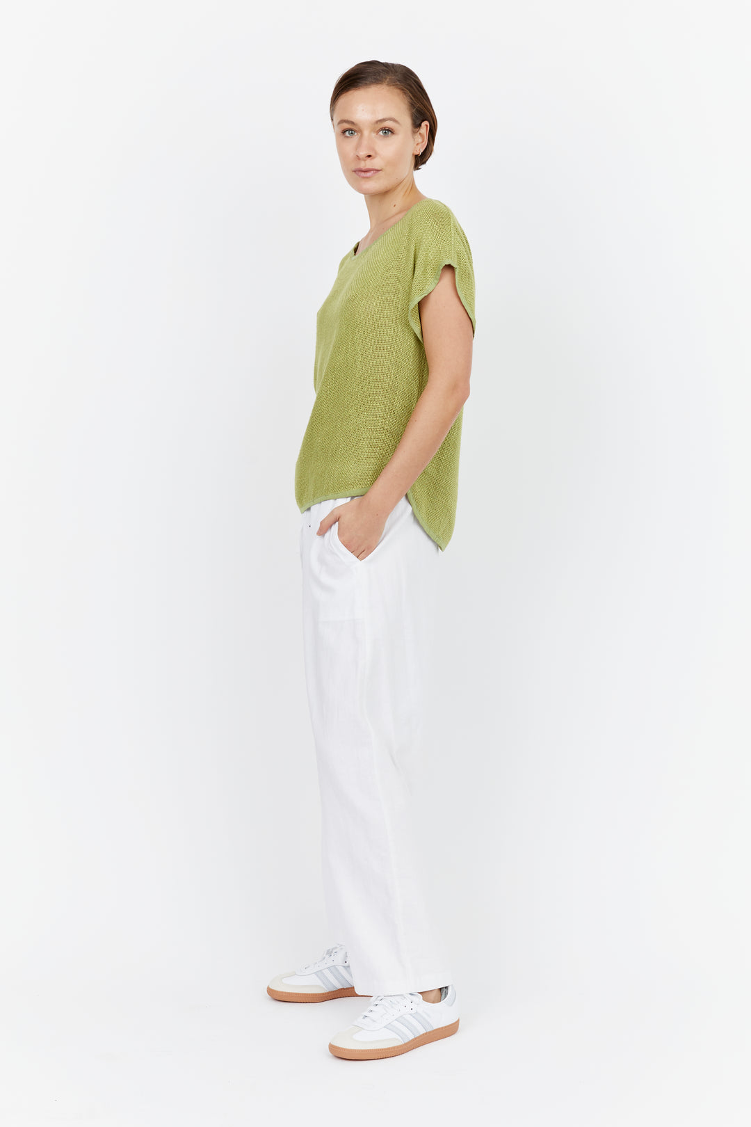 Cleo Hessian Top - Pistachio