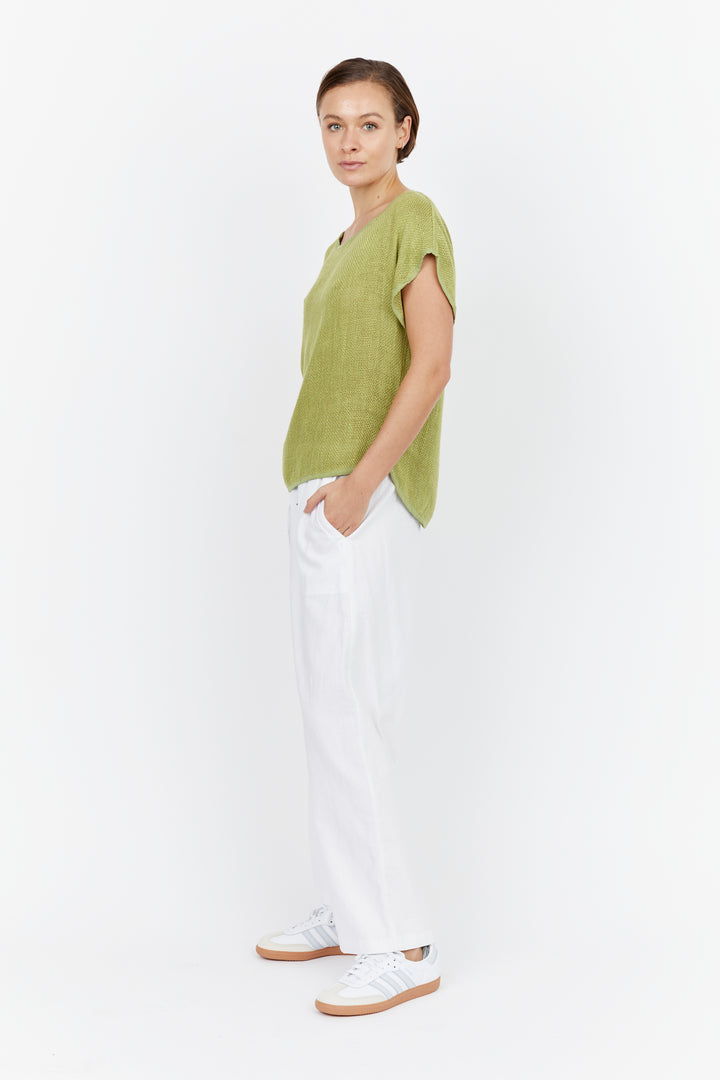 Cleo Hessian Top - Pistachio