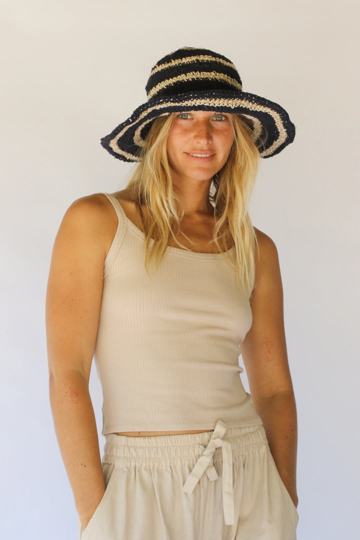 POLLY SHORT BRIM HAT | DRIFT STRIPE