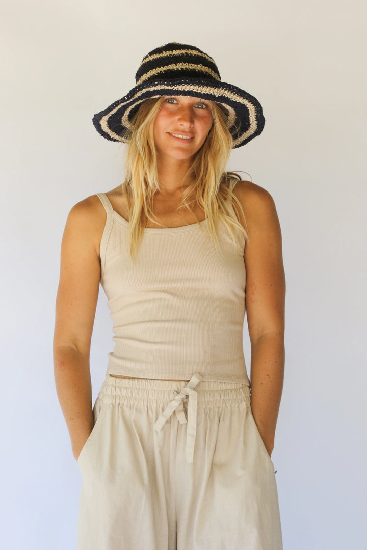 POLLY SHORT BRIM HAT | DRIFT STRIPE