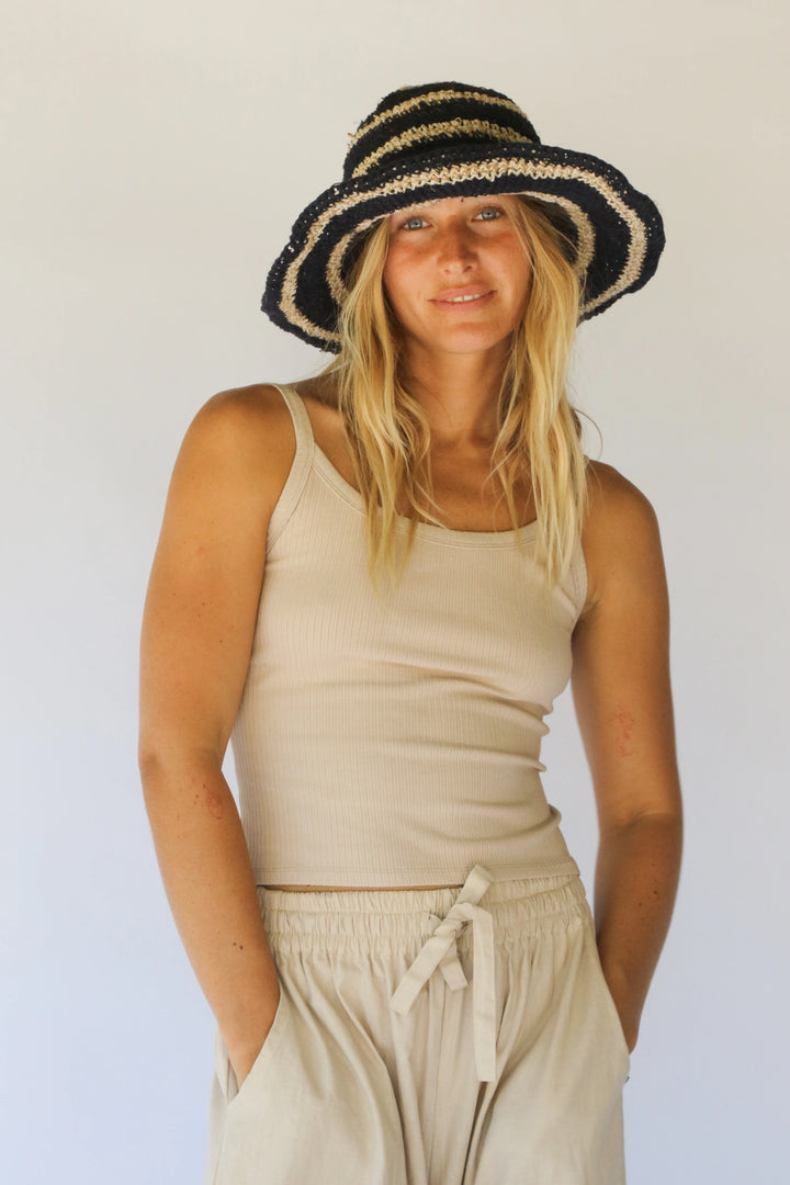 POLLY SHORT BRIM HAT | DRIFT STRIPE