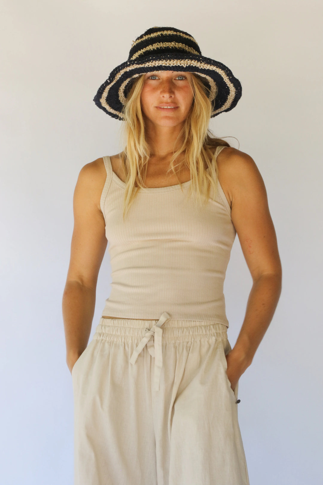 POLLY SHORT BRIM HAT | DRIFT STRIPE