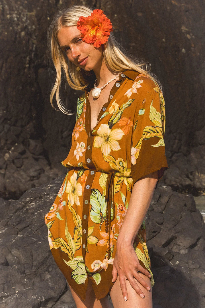 Lois Shirt Dress - Marigold