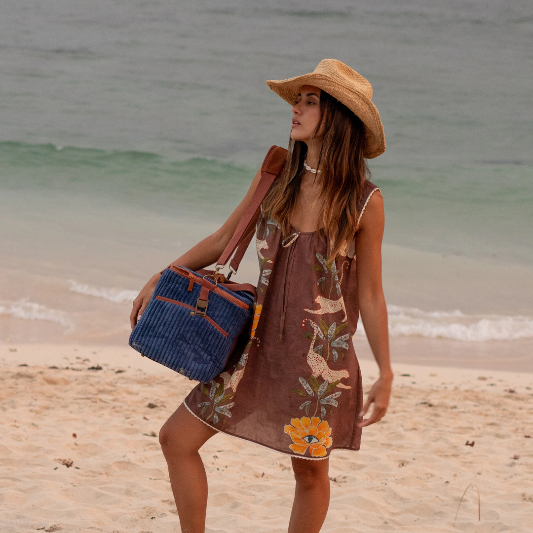 Cord Cooler Bag Large ~ Lagoon