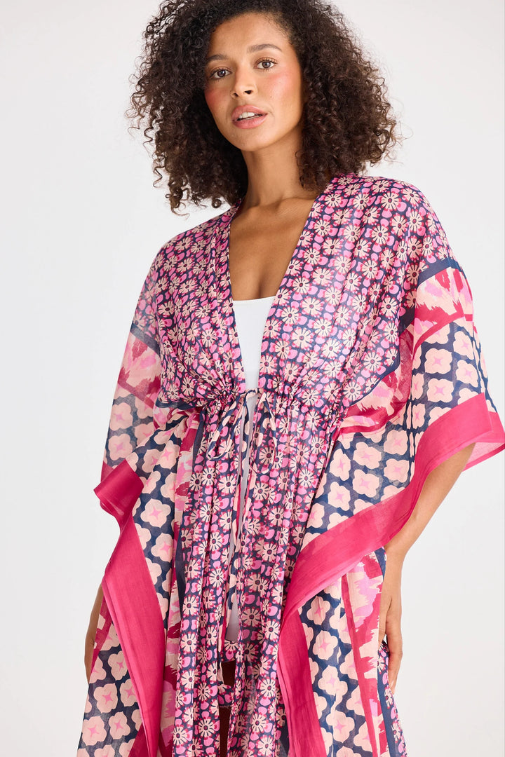 Asta Long Kaftan - Pink Floral