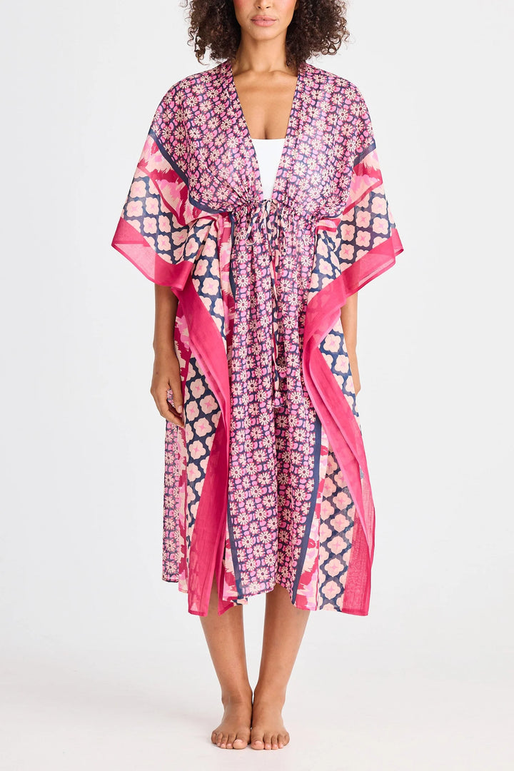 Asta Long Kaftan - Pink Floral