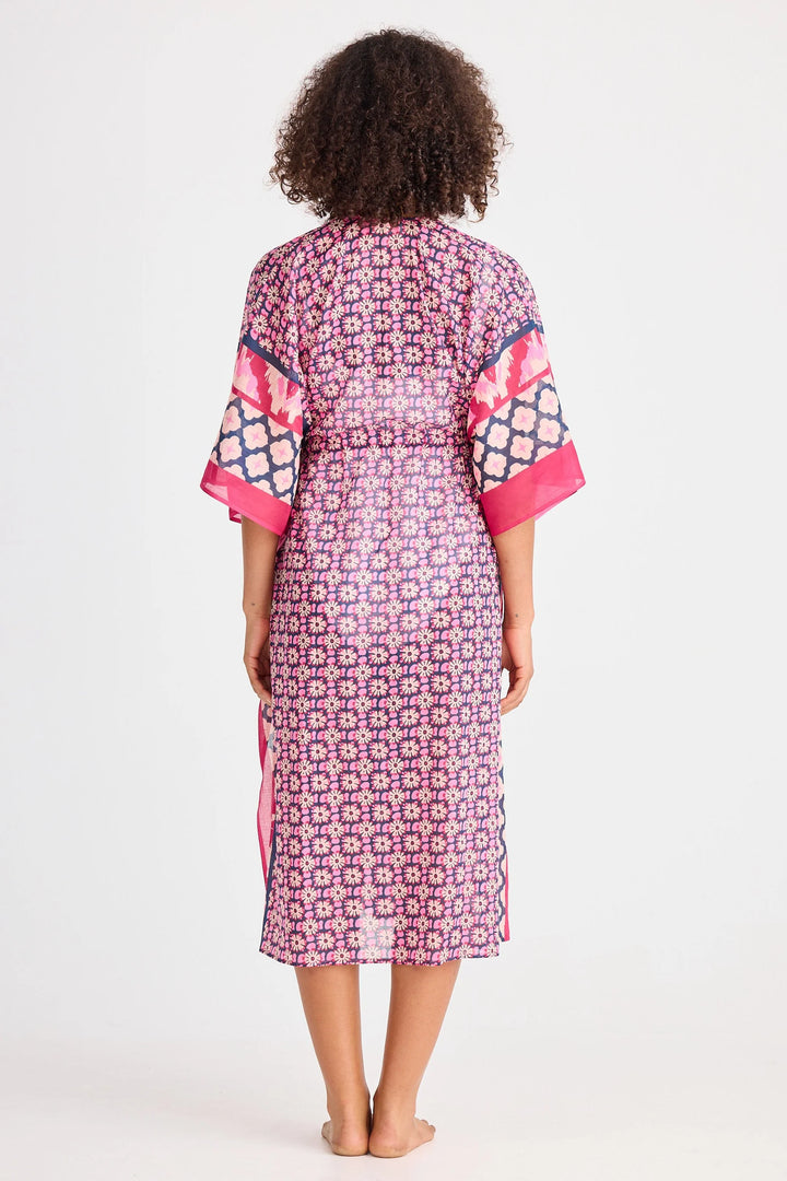 Asta Long Kaftan - Pink Floral