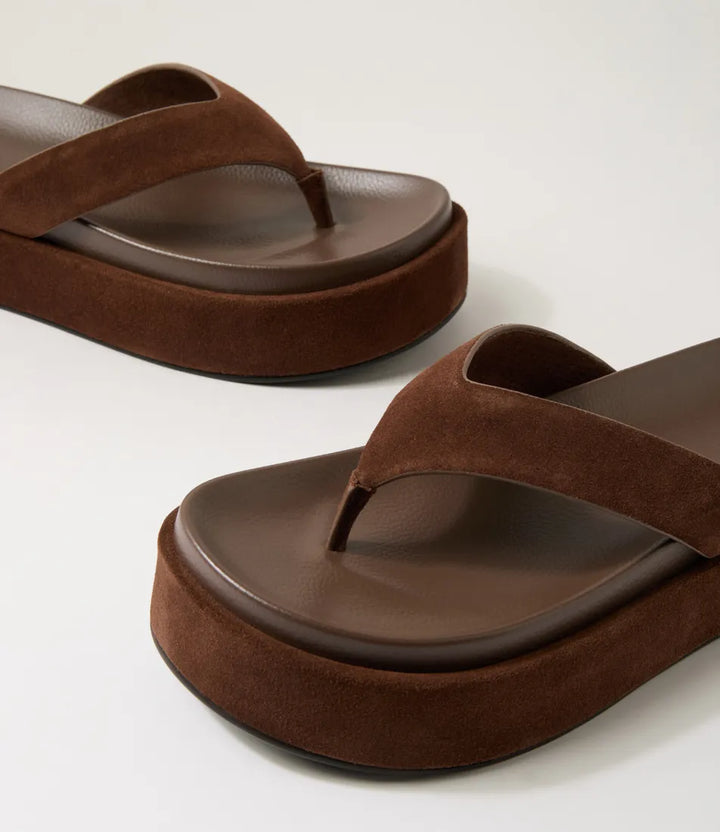 Tamarah Choc Suede Thongs