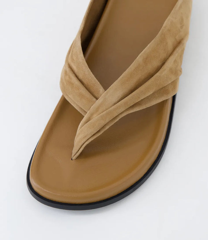 Hedley Coffee Suede Thongs