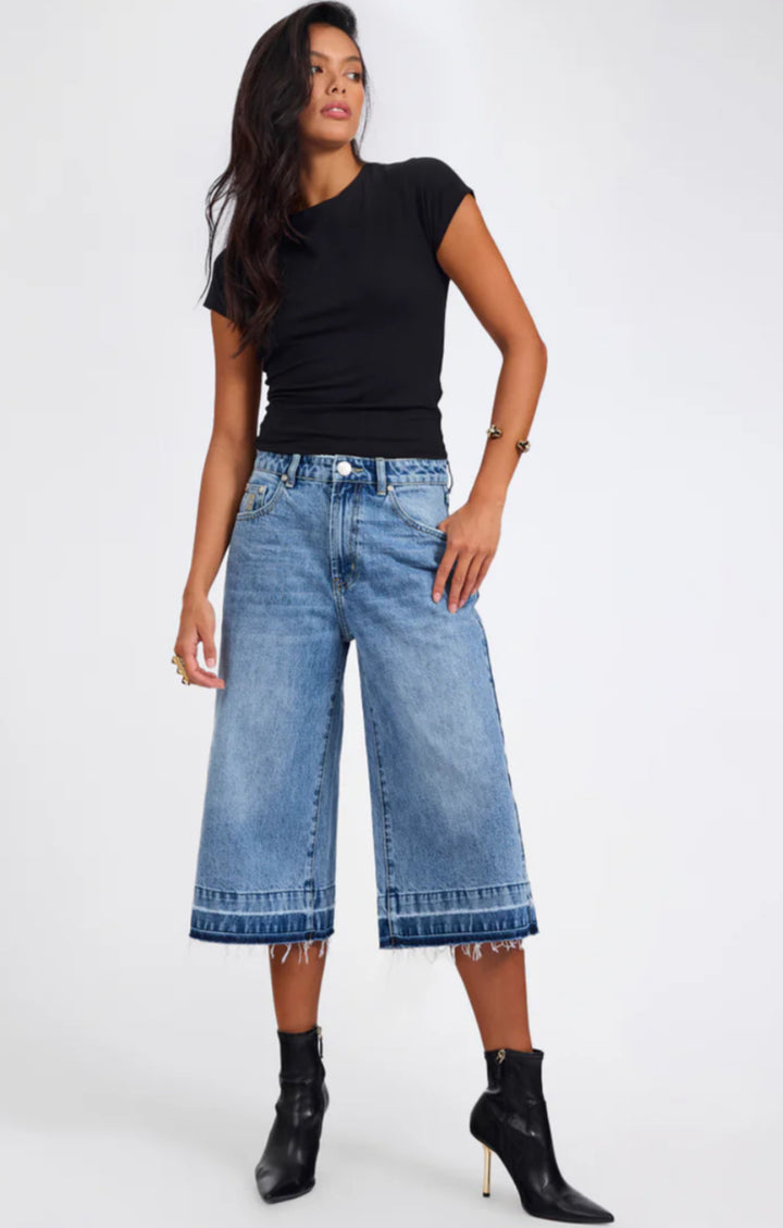 720'S Mid Waist Long Length Shorts - Pretty Blue