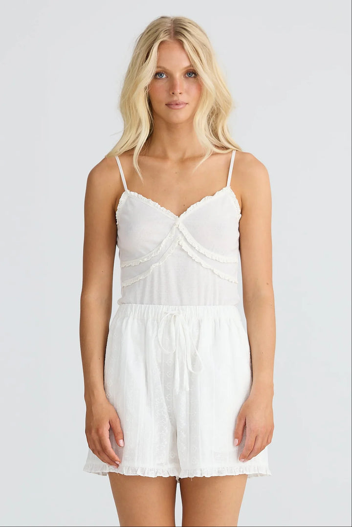 Dahlia Short - White Broderie