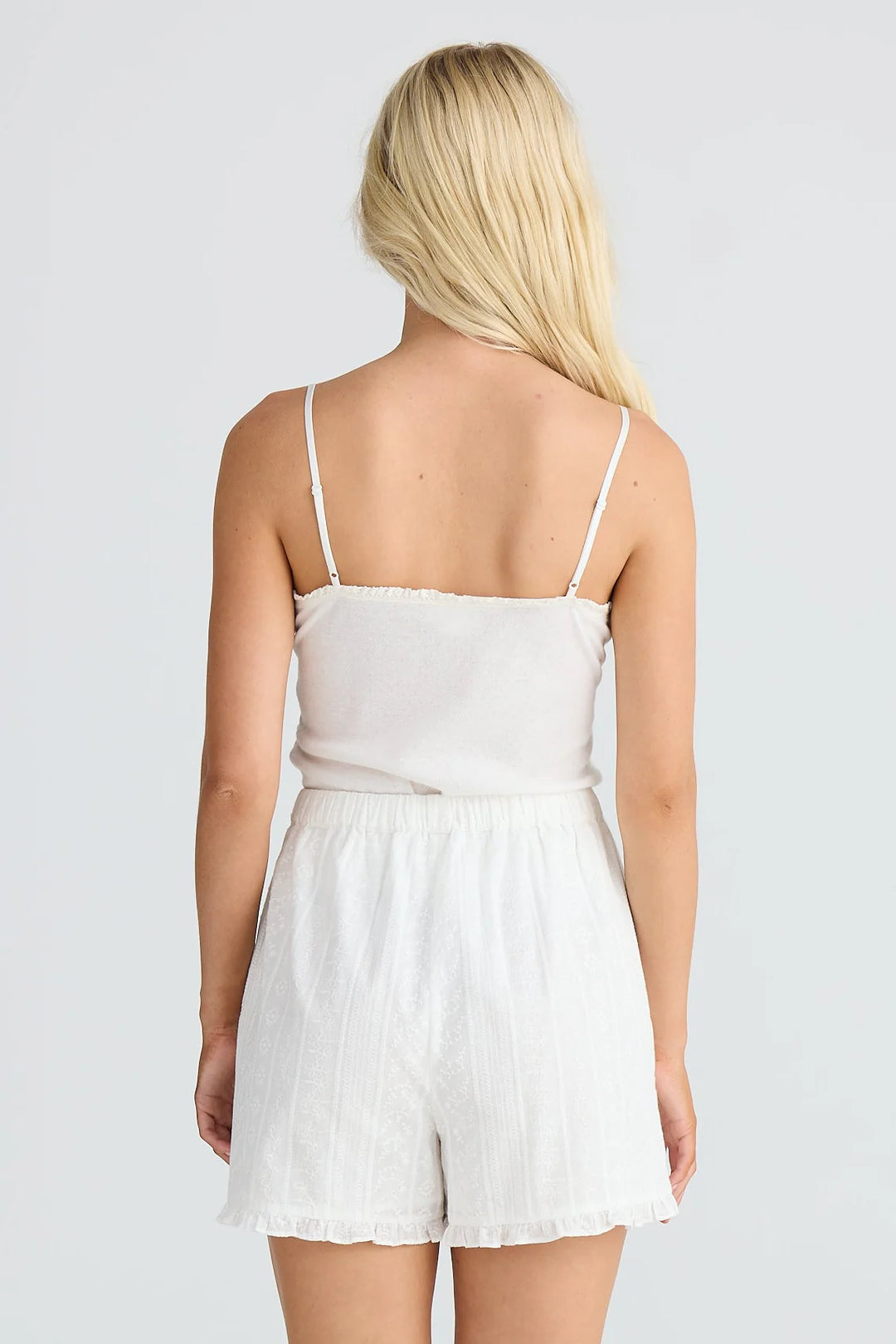 Dahlia Short - White Broderie