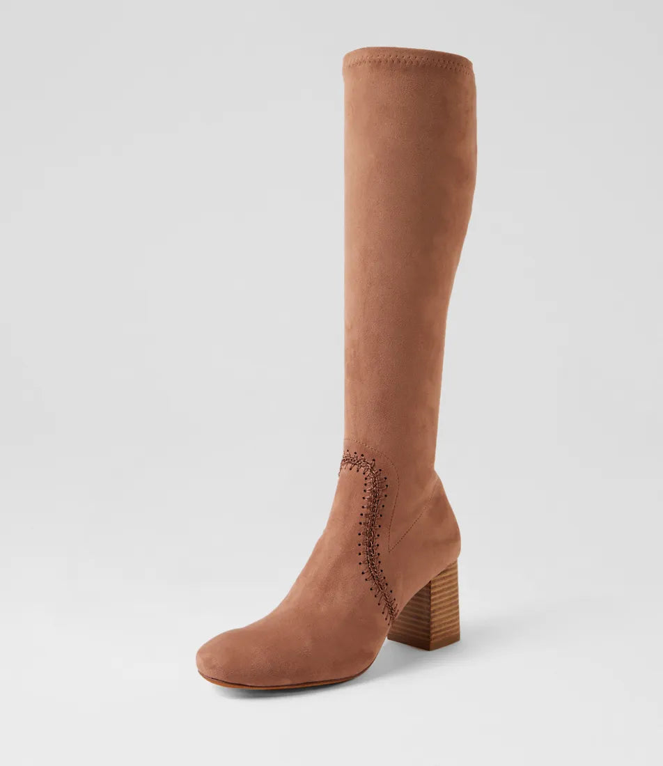 Saris Mushroom Stretch Microsuede Knee High Boots