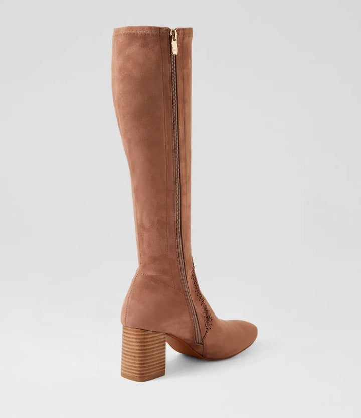 Saris Mushroom Stretch Microsuede Knee High Boots