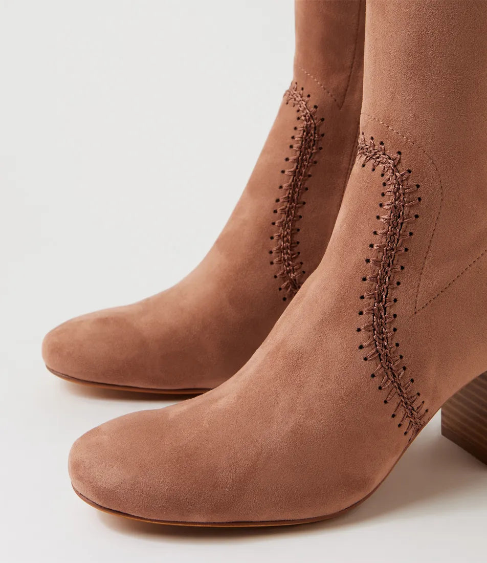 Saris Mushroom Stretch Microsuede Knee High Boots