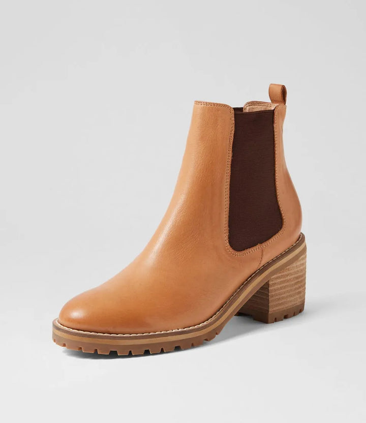 Biscoti Dark Tan Leather Chelsea Boots