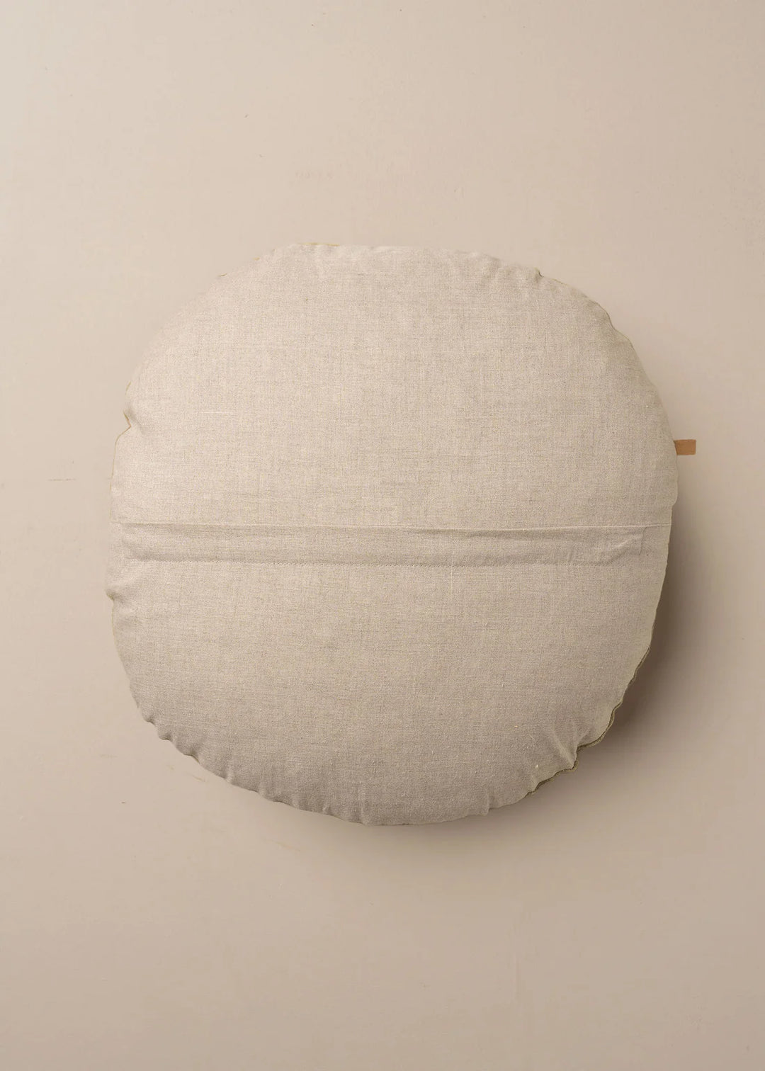 Linen / Velvet Round Cushion | Nutmeg