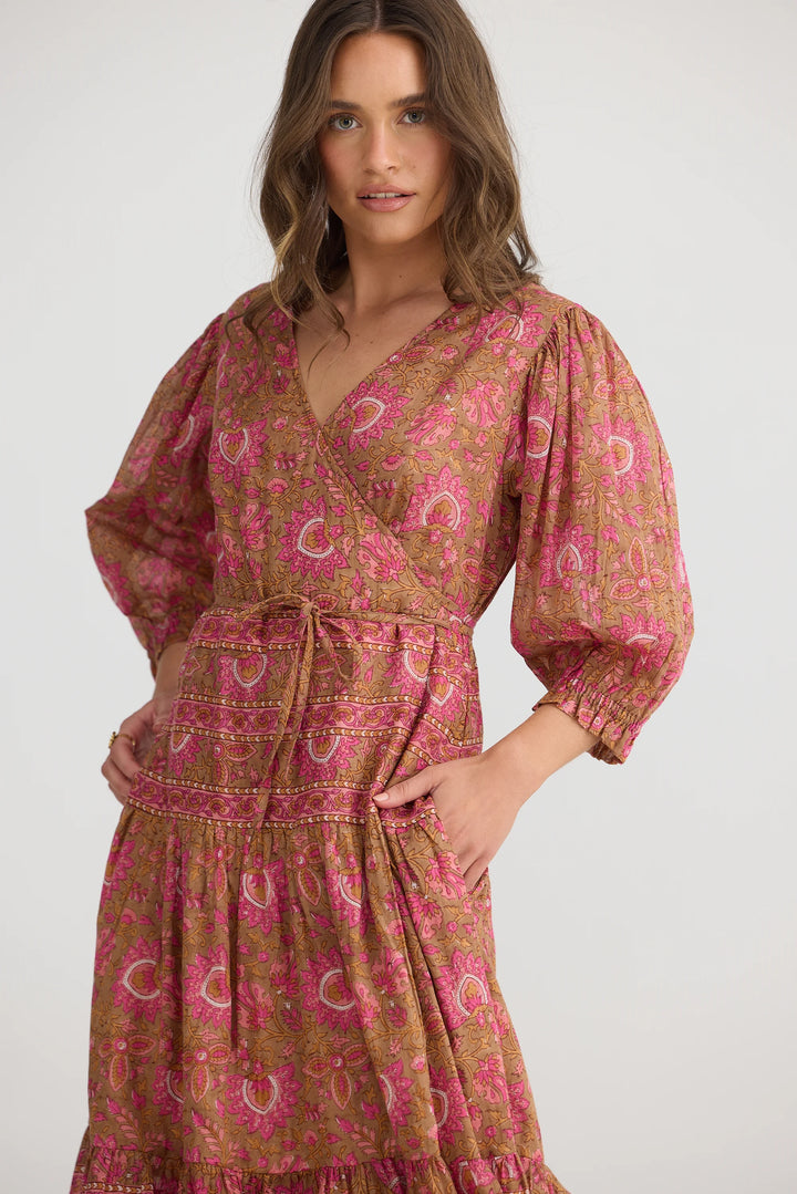 Tara Wrap Dress - Autumn Spritz