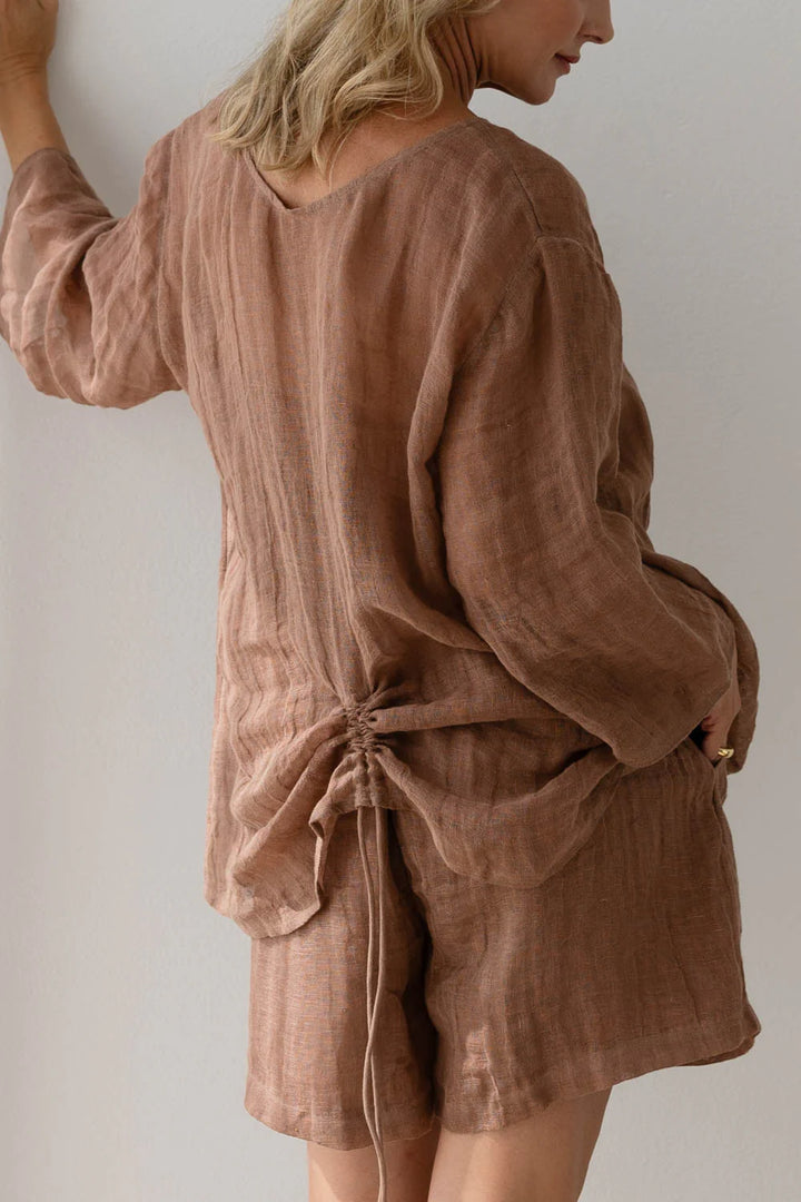 Margot Linen Top - Clay