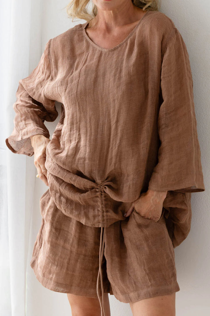 Margot Linen Top - Clay