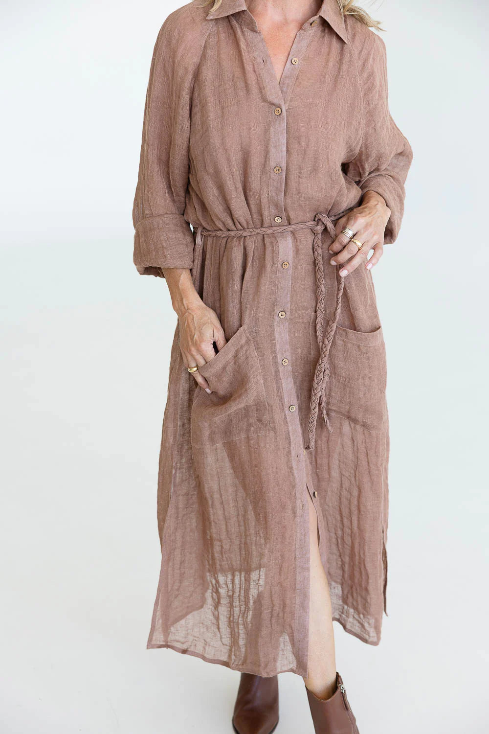 Desert Linen Duster - Clay