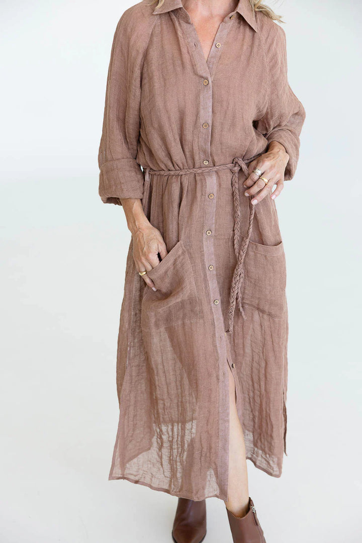 Desert Linen Duster - Clay