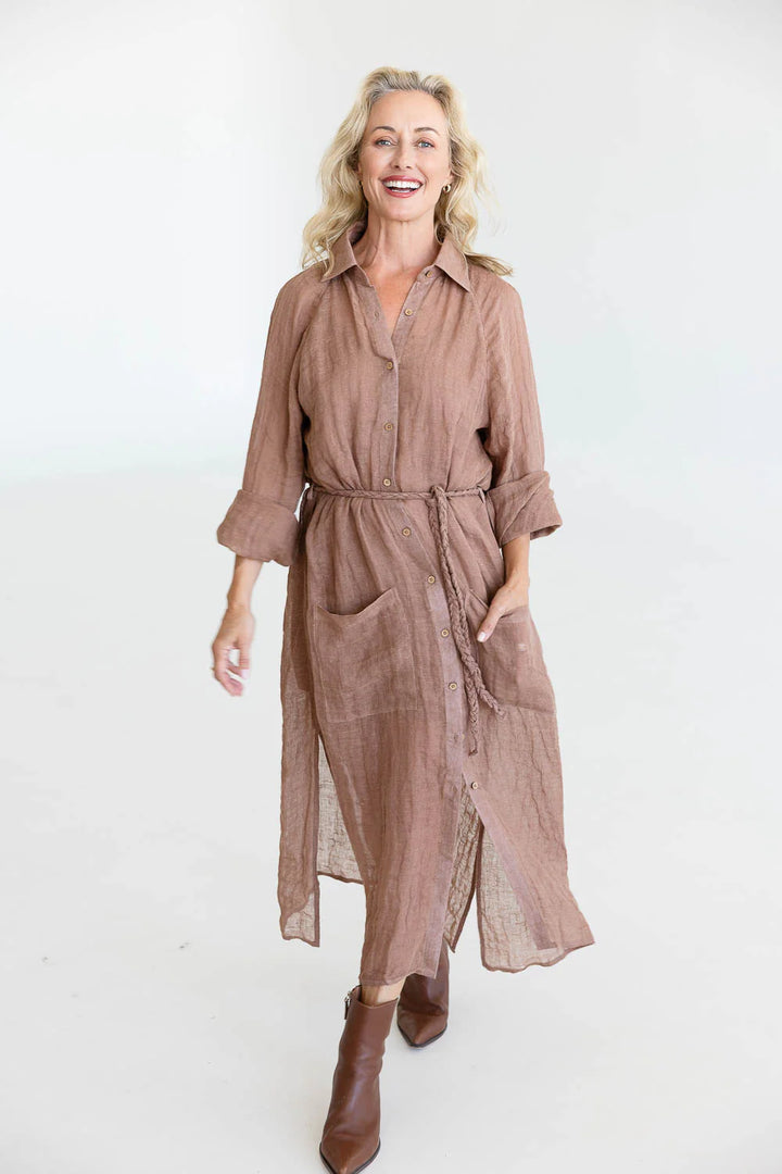 Desert Linen Duster - Clay