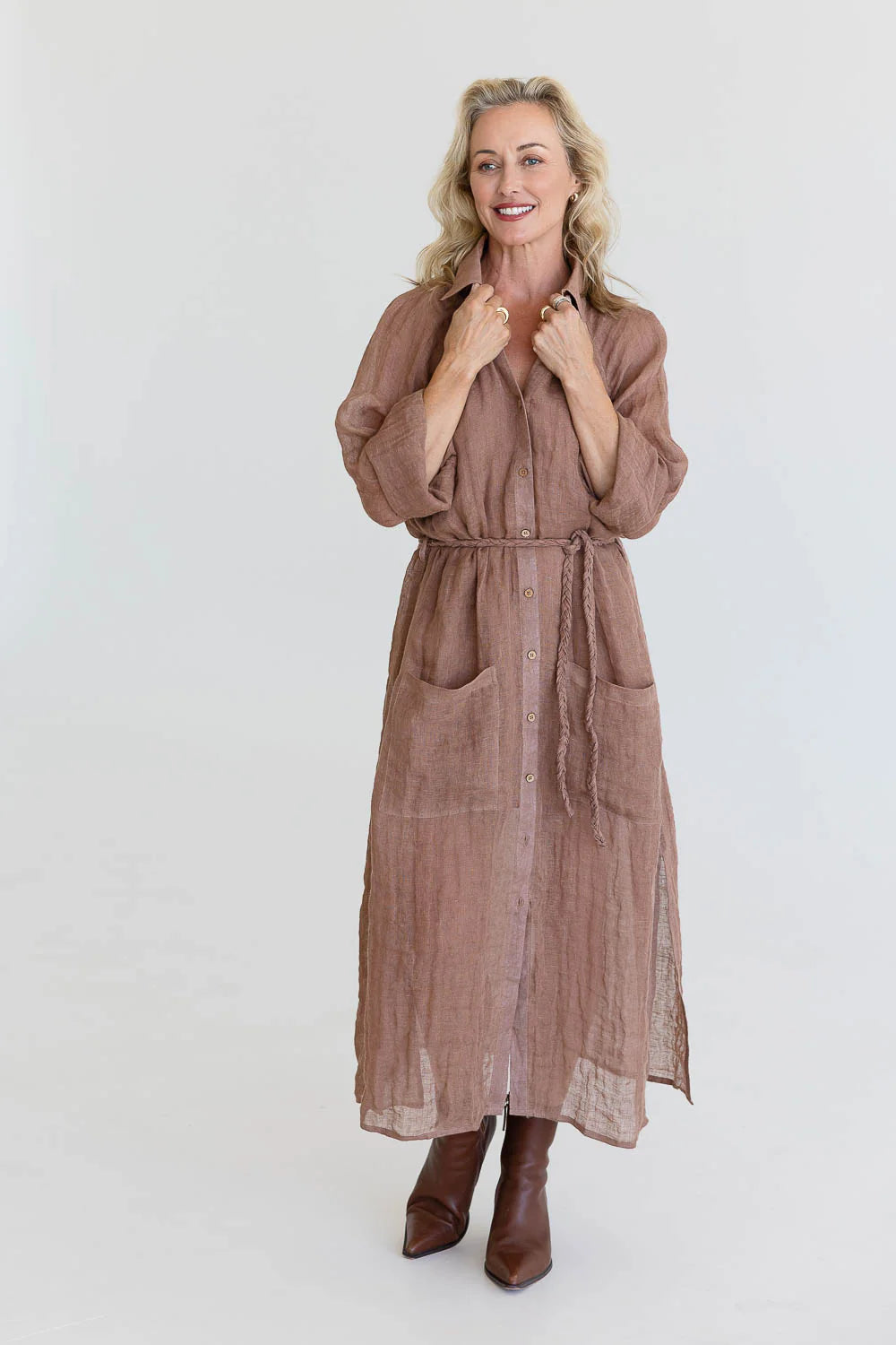 Desert Linen Duster - Clay