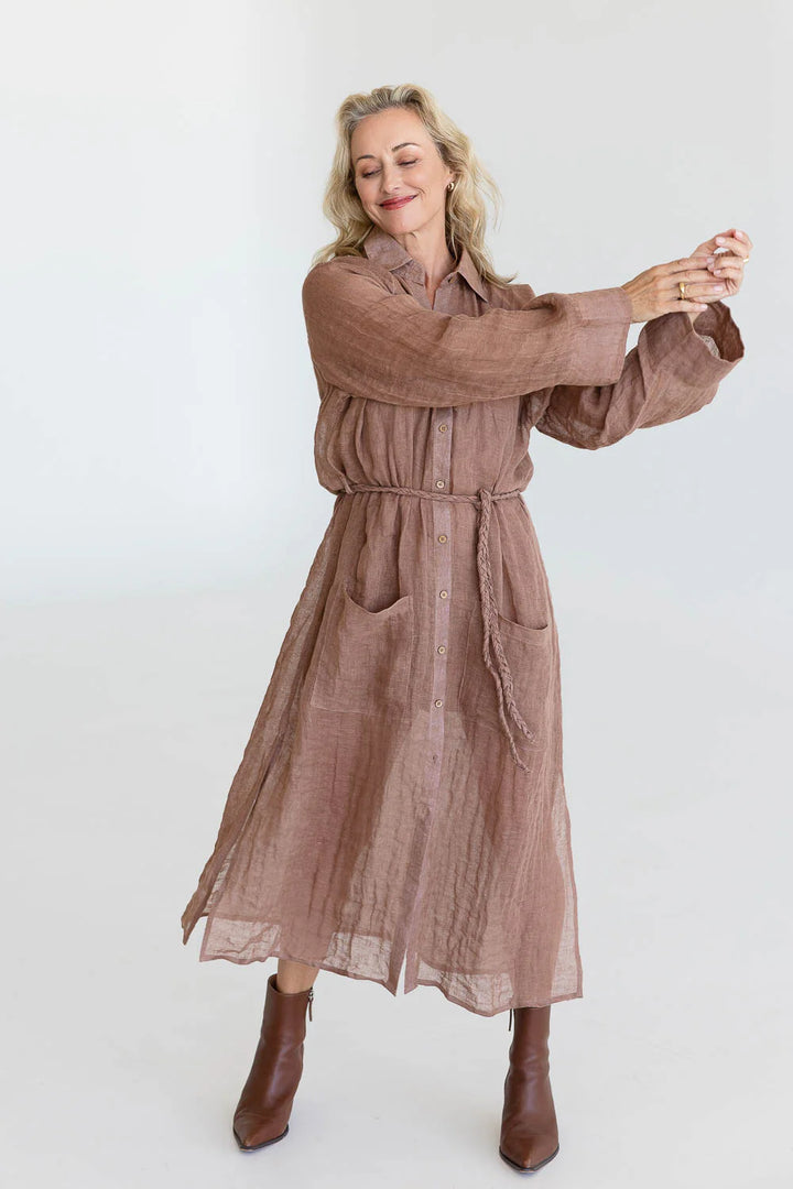 Desert Linen Duster - Clay