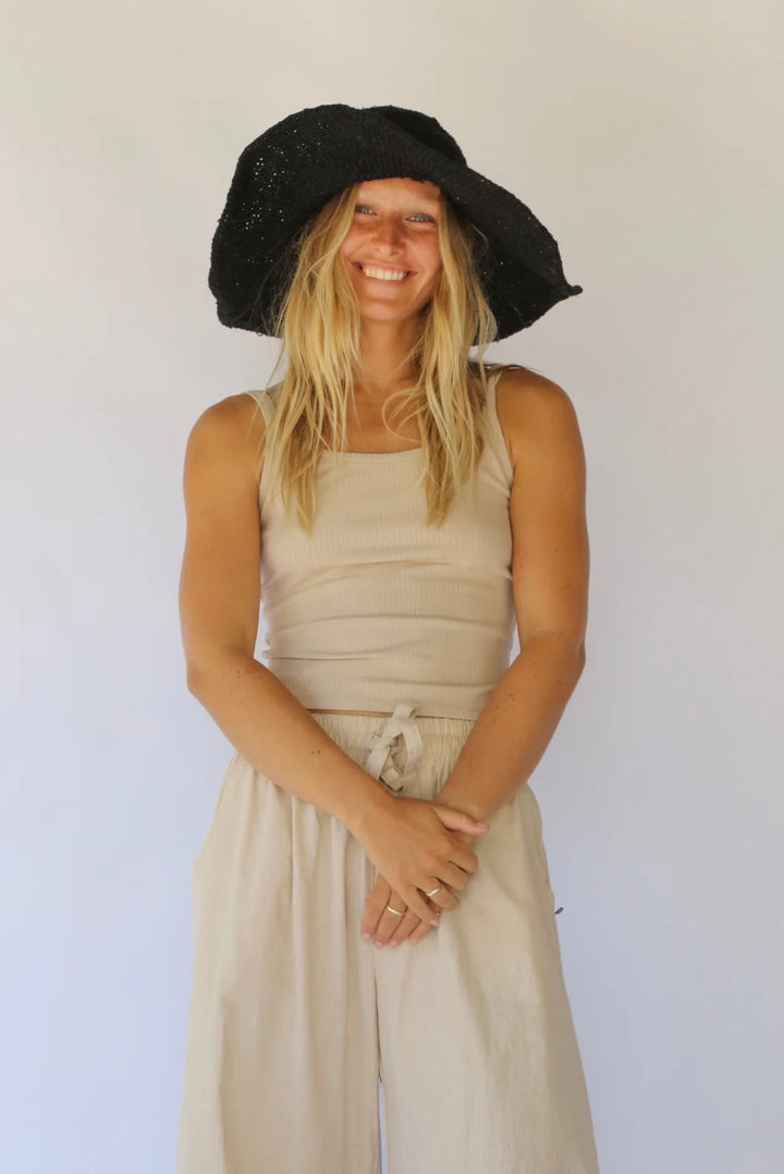 JANIS WIDE BRIM HAT | NOIR