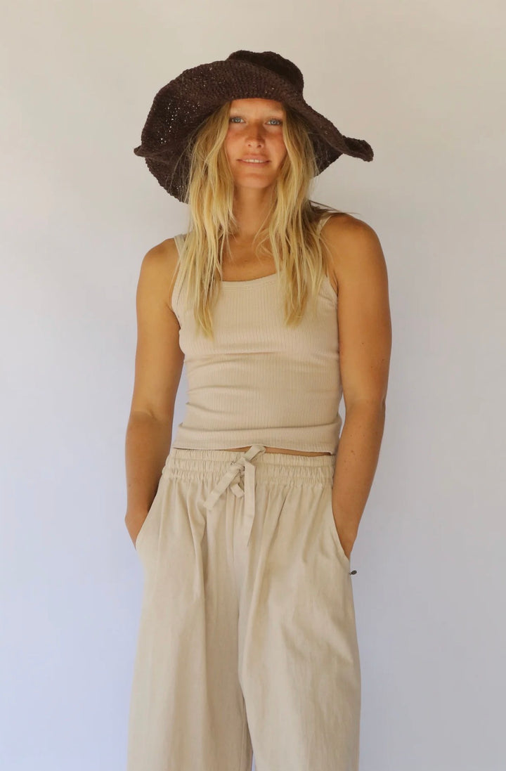 JANIS WIDE BRIM HAT | COCOA