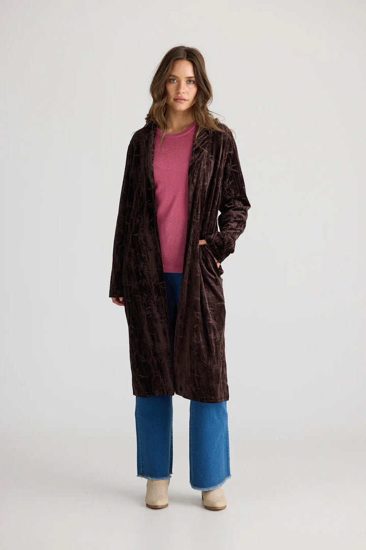 Aries Velvet Duster - Dark Chocolate