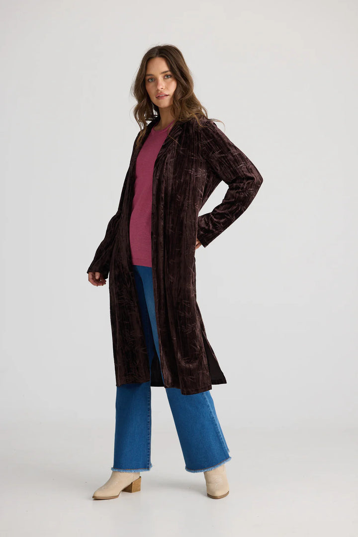 Aries Velvet Duster - Dark Chocolate