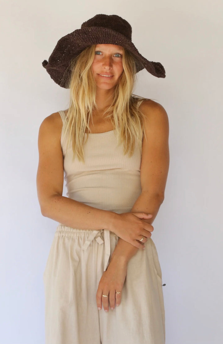 JANIS WIDE BRIM HAT | COCOA