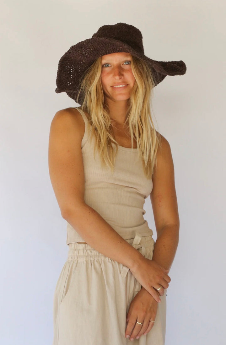 JANIS WIDE BRIM HAT | COCOA