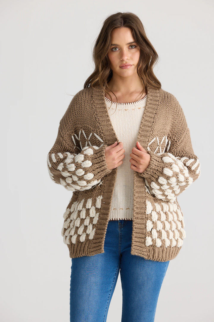 Colorado Cardigan - Mocha / Off White