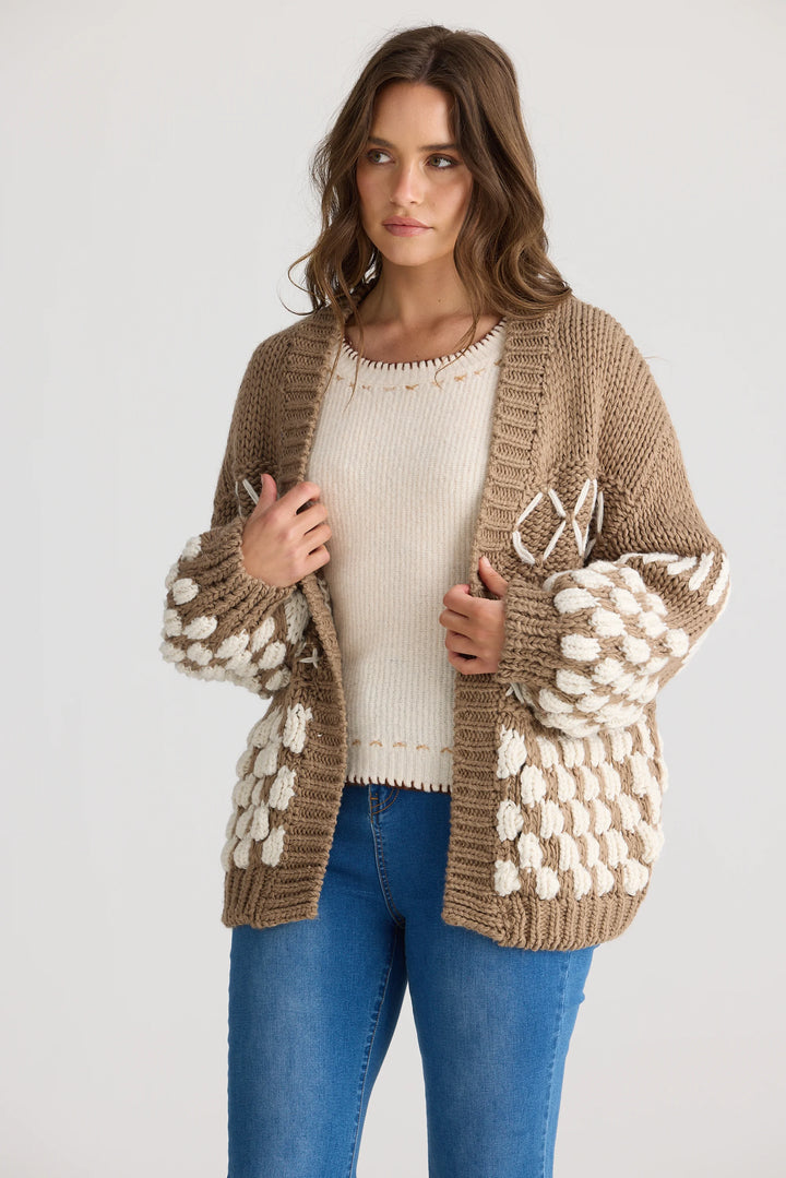 Colorado Cardigan - Mocha / Off White