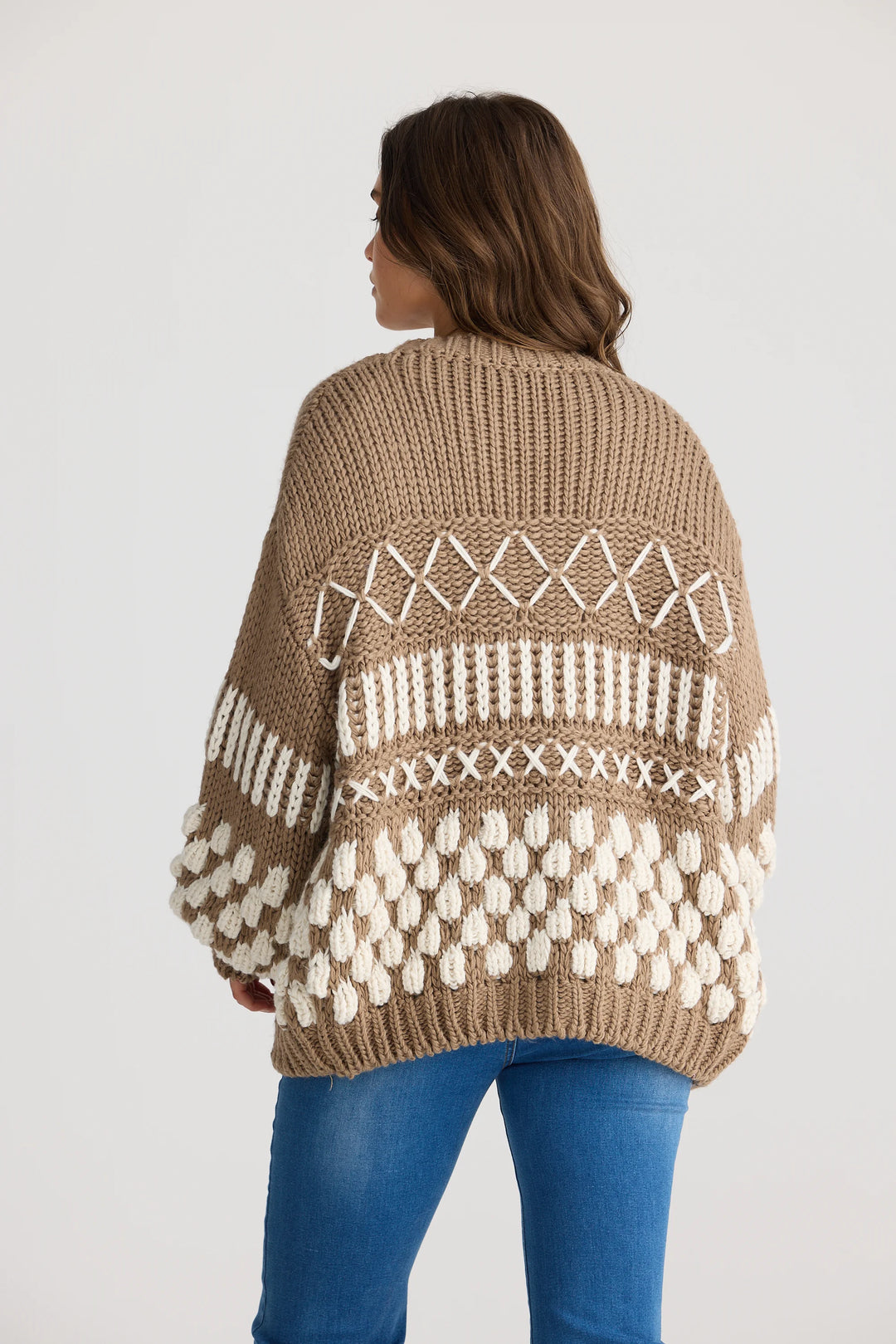 Colorado Cardigan - Mocha / Off White