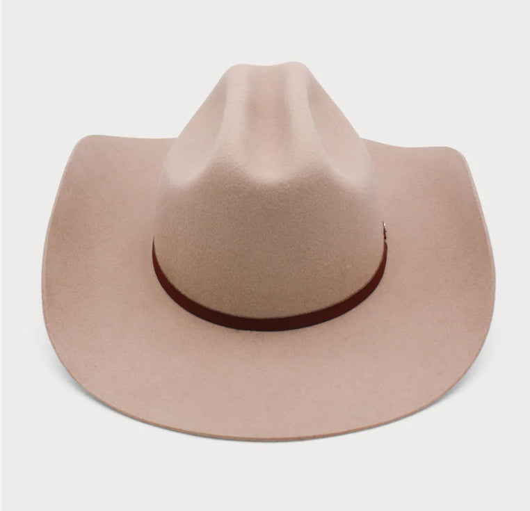 Americano Wool Felt Cowboy Fedora in Camel Brown