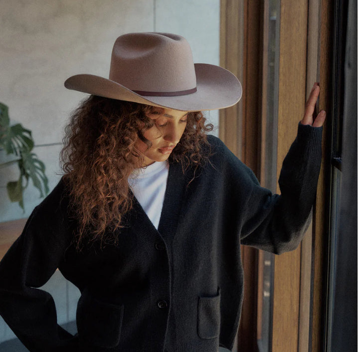 Americano Wool Felt Cowboy Fedora in Camel Brown