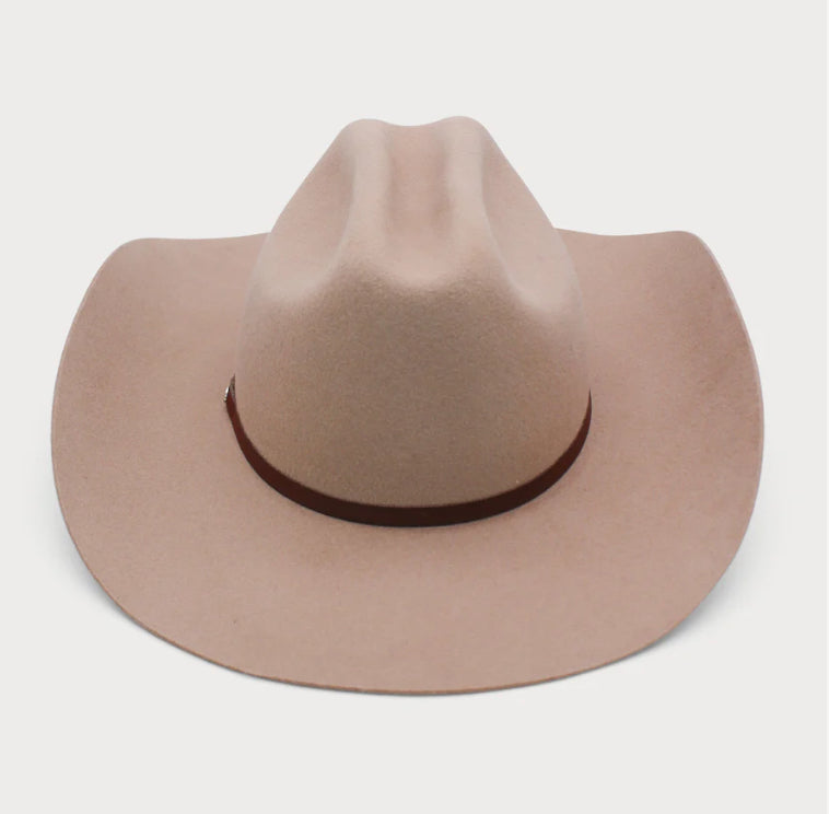 Americano Wool Felt Cowboy Fedora in Camel Brown
